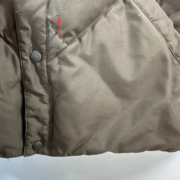 Vtg Cabelas Premier Northern Goose Down Quilted Bomber Jacket Brown Mens XL Reg